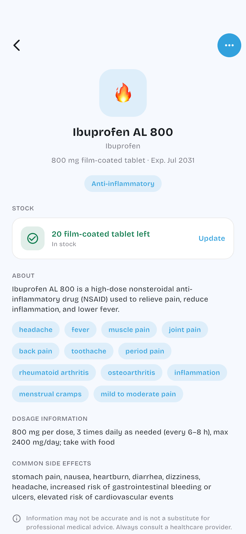 Medication details and drug information