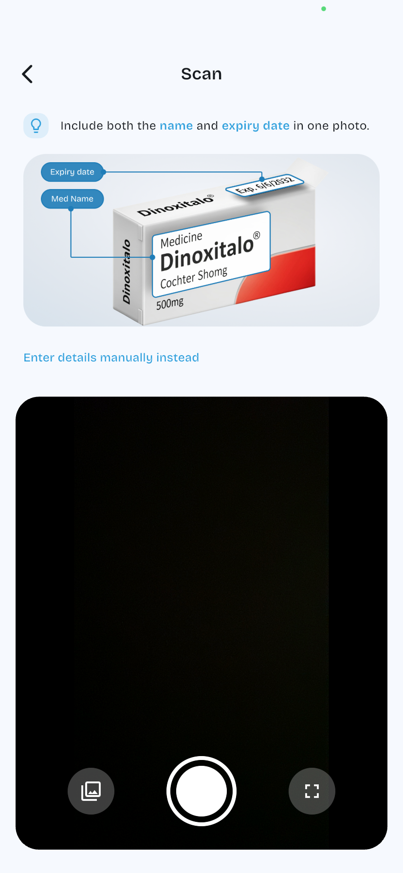 Scan medication with camera
